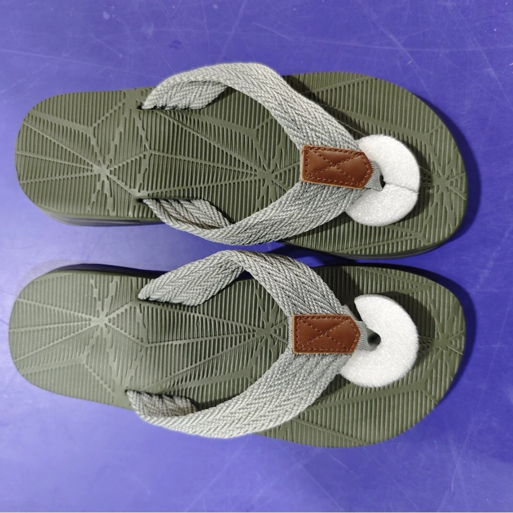 Green and Gray Flip Flops